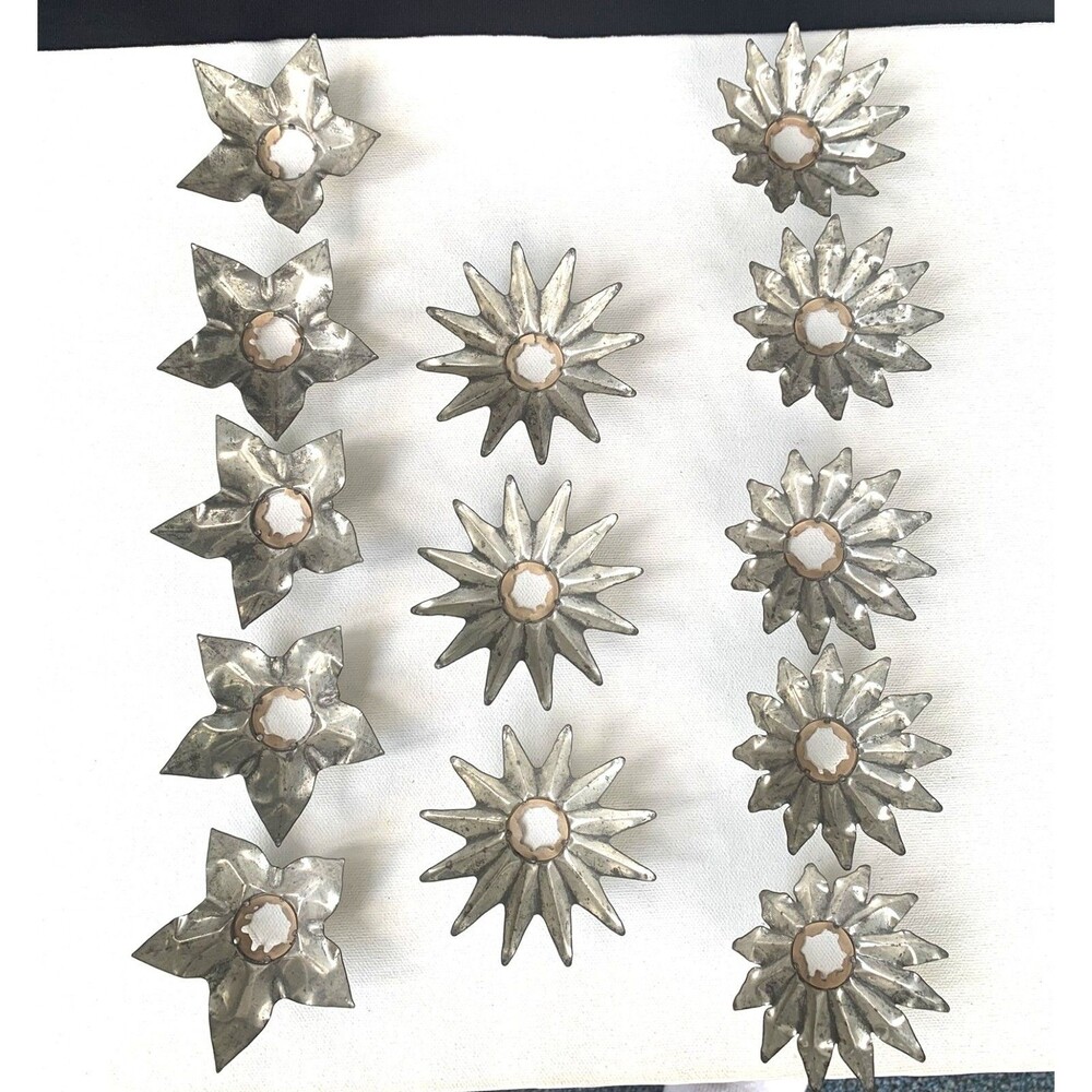 14 Tin Silver Metal Christmas Light Reflectors Appx 2 1/2"-3" Across 3 Styles